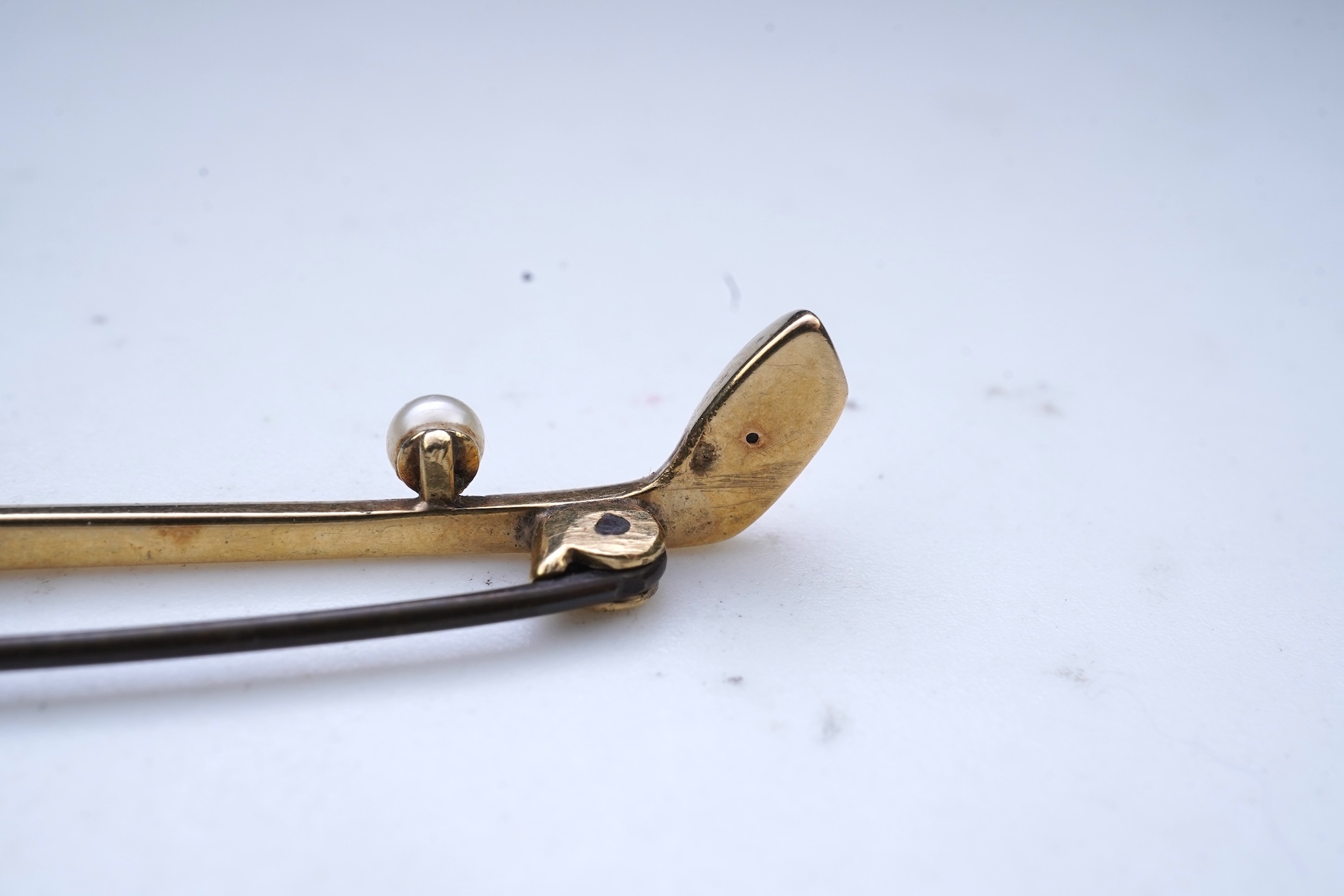 A gold and pearl novelty brooch, early 20th century